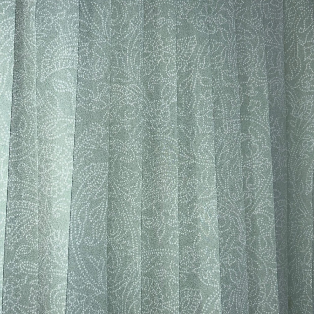 Talbot’s Pale Mint Green W/white Paisley Pattern Pleated MIDI Skirt Size 18 - Picture 2 of 10